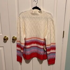 St. John's Bay Multicolor Chevron Turtleneck Sweater